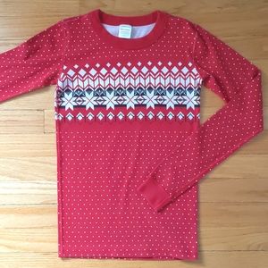 Hanna Andersson red Fair Isle print pajama top 160cm